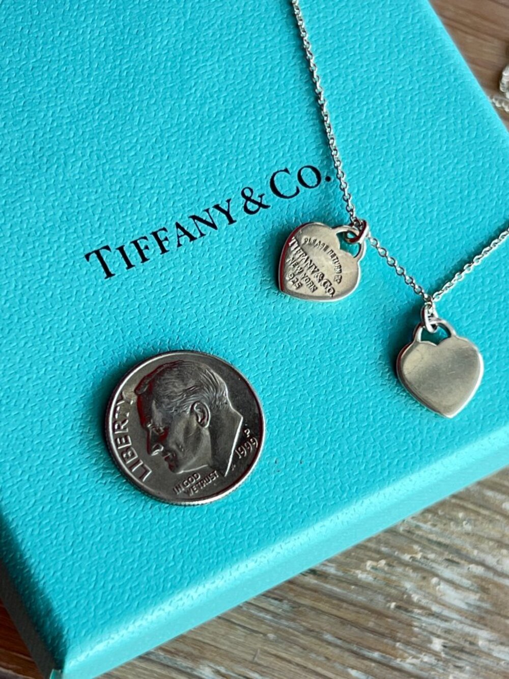 Tiffany & Co Sterling Silver Return to Tiffany Double Heart Tag Necklace - Picture 3 of 12